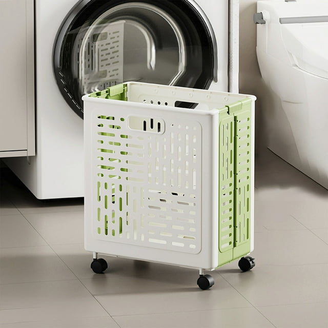 LSLJS Paniers à Linge Pliables Multifonctionnels Panier à Linge Sale Portable avec Roues Organisation Rangement Jouets avec Poignée