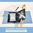 thumbnail image 5 of Ckdifva Colorful Baseball Bat Pencil Pouch 3 Ring Zipper Pencil Case Binder Pockets Clear Top Cosmetic Bag 2 Pack, 5 of 6
