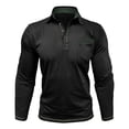 thumbnail image 4 of Ceisia Men's Slim Fit Long Sleeve Turndown Collar Shirt with Contrast Trim and Chest Pocket Black M Gifts, 4 of 8