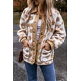 thumbnail image 5 of Women's Cozy Light French Beige Flower Pattern Button Up Fleece Jacket | [ZhiHiMeRi] | (US 20-22)2XL, 5 of 7