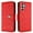 Red, variant on Faux Leather Wallet Case Compatible with Samsung Galaxy S24 Ultra | Classic Wrist Strap Flip Case | Ultra Slim Card Slots Stand Function Shockproof Phone Cover for Samsung Galaxy S24 Ultra - Black