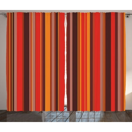 Geometric Curtains 2 Panels Set Vertical Tiny And Thick Lines
