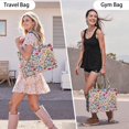 thumbnail image 6 of Large Capacity Tote Bag,Pioneer Flower Floral Print Pattern Handbag Fashion Luxury Tote Bag,15.7"x13"x 5.1" Inches,Laptop Compatible, 6 of 6