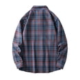 thumbnail image 3 of Zip up Shirts for Men Pullovers for Men Clearance Black Turndown Plaid Shirt Long Sleeve Lapel Top, 3 of 3