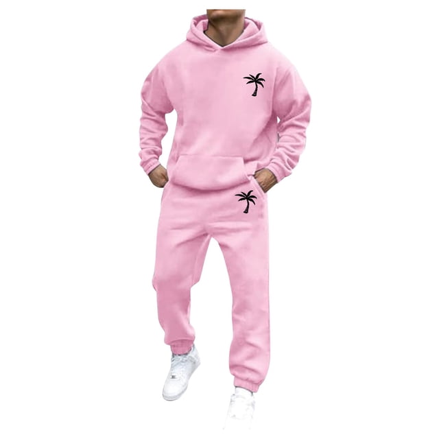 Male Casual Solid Two Piece Hooded Sports Suit Pocket Raglan Sleeve Hoodies Drawstring Pant Set Men Regular Suits Mens Ruffle Tux Casual Suit Big And Tall Men Suits Formal Suits for Men And Outfits