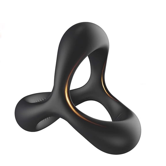 Silicone Penis Ring, 3 in 1 Ultra Soft Cock Ring Stretchy Cockrings Sex Toy for Men, L