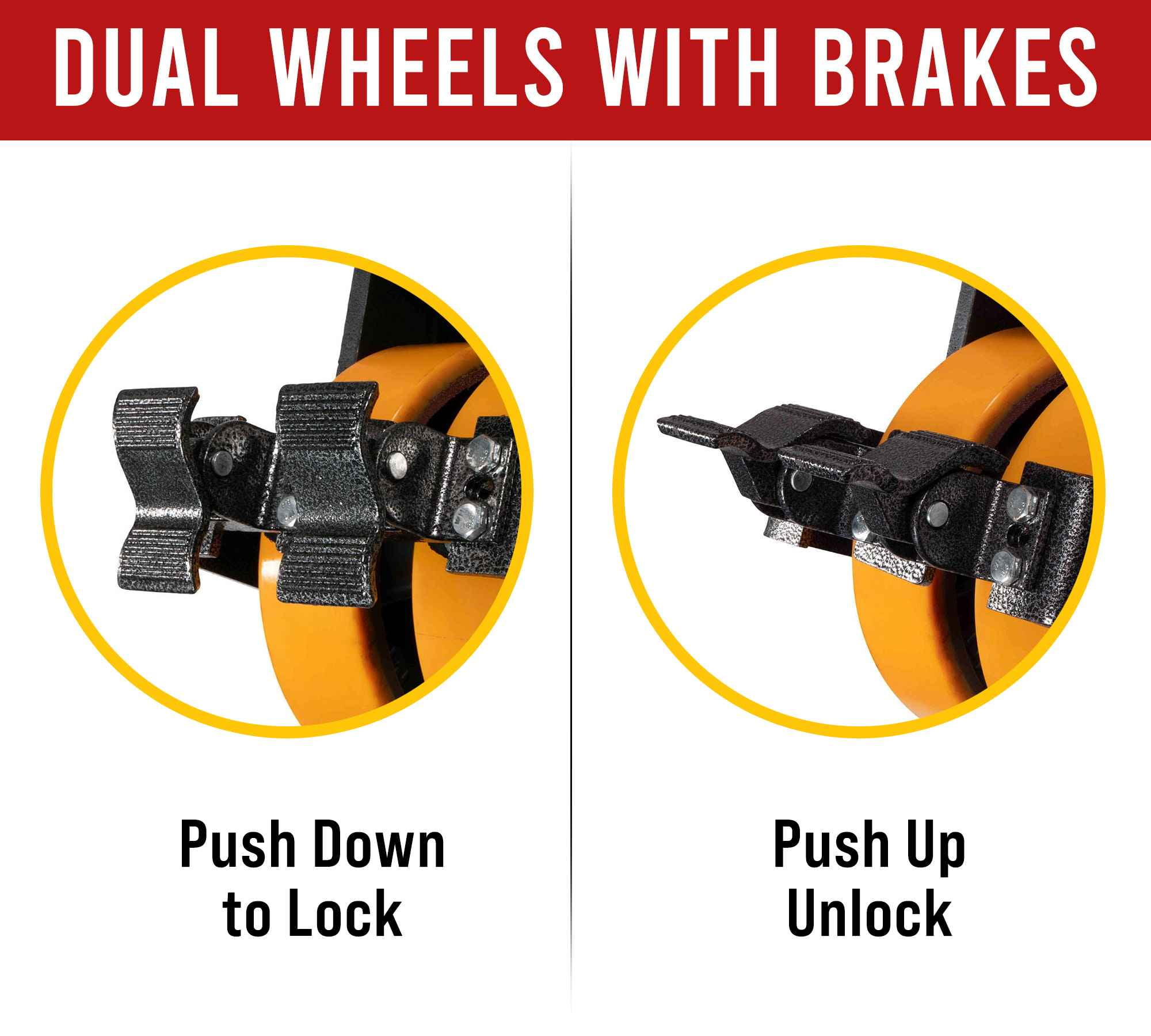 (4 Pack) 8" ISO Shipping Container Double Caster Wheels with Brakes - 3 Ton Load Capacity (6600 lbs WLL/Unit) - Shipping Container Moving Wheels Swivel Plate with Twist Lock
