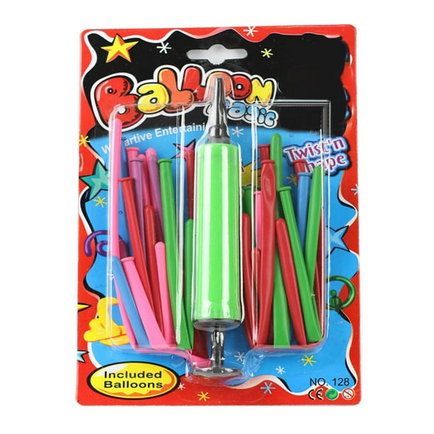 Kit De Modelado De Globos De Colores Aleatorios Incluye Aproximadamente 20 Globos Largos E Inflador | Crea Animales Sombreros | Ideal Para Fiestas De Cumpleaños Infantiles Celebraciones (Paquete