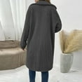 thumbnail image 4 of Tuphregyow Women's Thicken Long Sleeve Knit Cardigan Clearance Solid Trendy Loose Slouchy with Pockets Outdoor Comfy Button Down Leisure Sweatshirt Dark Gray XL, 4 of 4
