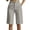 Gray, variant on Women High Waist Straight Leg Tailored Bermuda Shorts Simple Design Office Style Knee Length Suit Shorts with Pockets Army Green S