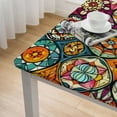 thumbnail image 5 of HAOXIT Square Fitted Card Table Cover Waterproof Outdoor Table Cover Washable Elastic Table Cloth Cover for Square Table for Picnic Garden Patio white, 5 of 8