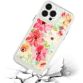 thumbnail image 2 of Compatible with iPhone 13 Pro Max Embossed Flower Case Colorful Clear Blooming Floral Shockproof Soft Flexible TPU Bumper Slim Protective Cute Fashion Cover for Girl Women, 2 of 6