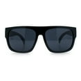 thumbnail image 5 of Kush Mens Flat Top Horn Rim Plastic All Black Gangster Shade Sunglasses Shiny Black - Silver Logo, 5 of 7