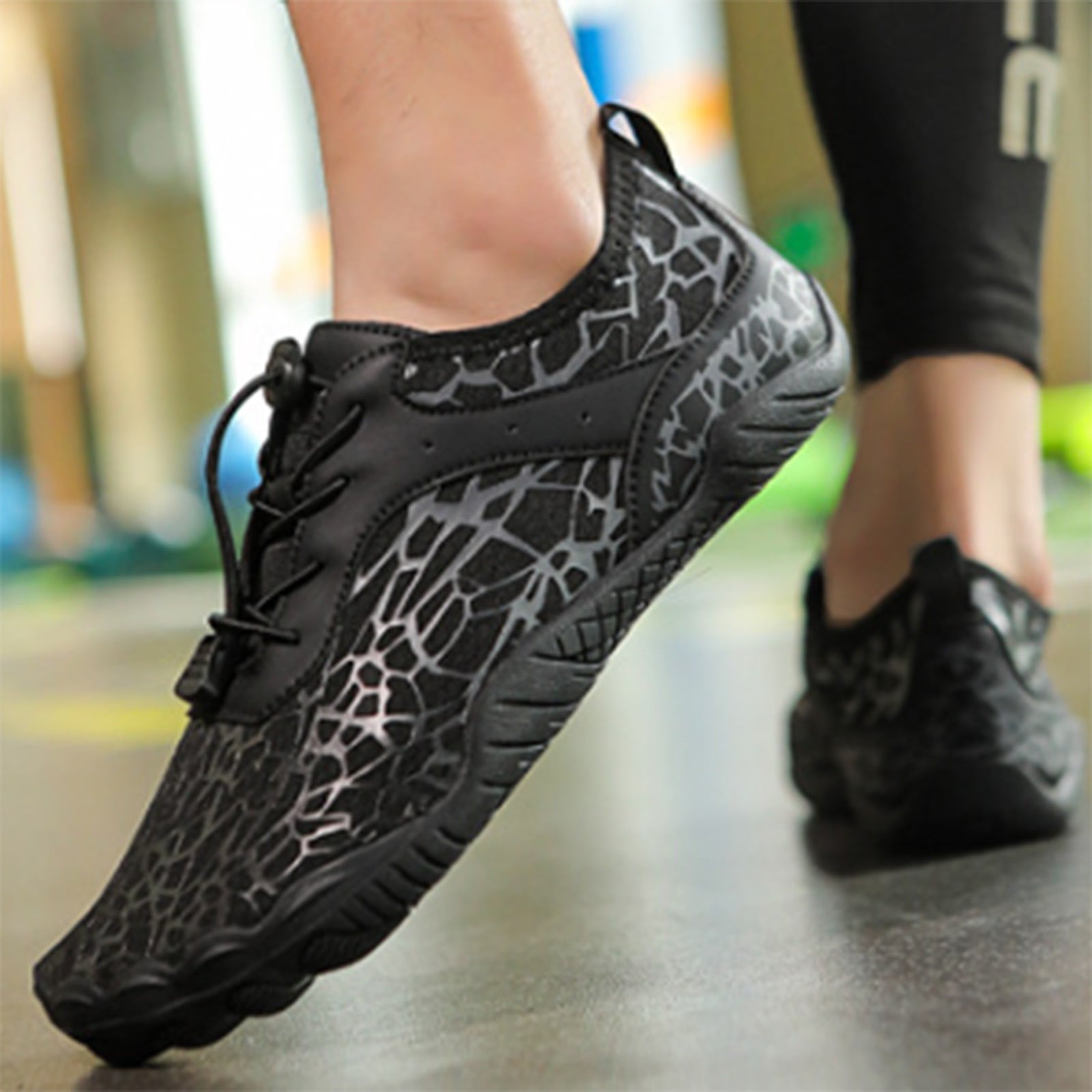 Mens Walking Shoes Wide Width Velcro Straps Grounding Shoes with Copper, Grounded Barefoot Footwear Shoes for Womens Mens Soft Comfortable