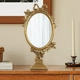 thumbnail image 3 of 1pc Dressing Table Mi Rror Golden Table Mi Rror Home Mi Rror De Cor Mi Rrors Makeup Tray Resin Pa Lace Retro Little Angel Makeup Mi Rror Carved Vanity Mi Rror Ornament for Christmas Trees Elegant, 3 of 3