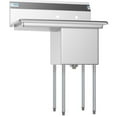thumbnail image 4 of 1 Compartment 33" Stainless Steel Commercial Kitchen Prep & Utility Sink with Drainboard - Bowl Size 15" x 15" x 12", 4 of 9
