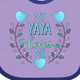 thumbnail image 4 of Inktastic My Yaya Loves Me with Hearts and Flowers Boys or Girls Baby Bib, 4 of 4