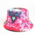 thumbnail image 2 of IROINNID Bucket Hat for Men Women Tie-Dye Double-Side Wearable Hats Summer Vacation Sun Protection Beach Cotton Bucket Hats,Red, 2 of 3