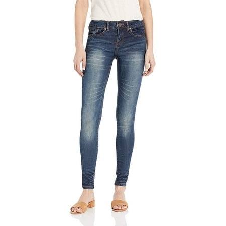Cover Girl Mid High Rise Waisted Butt Shaping Skinny Dark Blue Juniors, Ultra Denim, 7