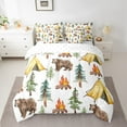thumbnail image 2 of Erosebridal Rustic Bear Bedding Sets Twin Size, Jungle Adventure Comforter Sets with Sheets, Happy Camping Decor, Reversible 7pcs, 2 of 5