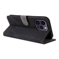 thumbnail image 3 of PANDACO Black Suede Wallet Case for iPhone 16 Pro, 3 of 5