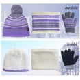 thumbnail image 2 of GRNSHTS 3PCS Kids Hat Scarf Gloves Set Toddler Boys Girls Winter Knit Beanies Neck Warmer with Fleece Lining (Purple), 2 of 14