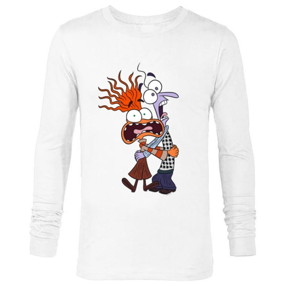 Disney and Pixar’s Inside Out 2 Toony Colors Anxiety & Fear- Long Sleeve T-Shirt for Men - Customized-White
