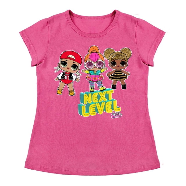 Playera Para Niña MGA Entertainment L.O.L Cuello Redondo Manga Corta Talla 4 Rosa
