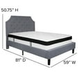 thumbnail image 4 of Flash Furniture Brighton Full Size Tufted Upholstered Platform Bed in Light Gray Fabric with Memory Foam Mattress, 4 of 5