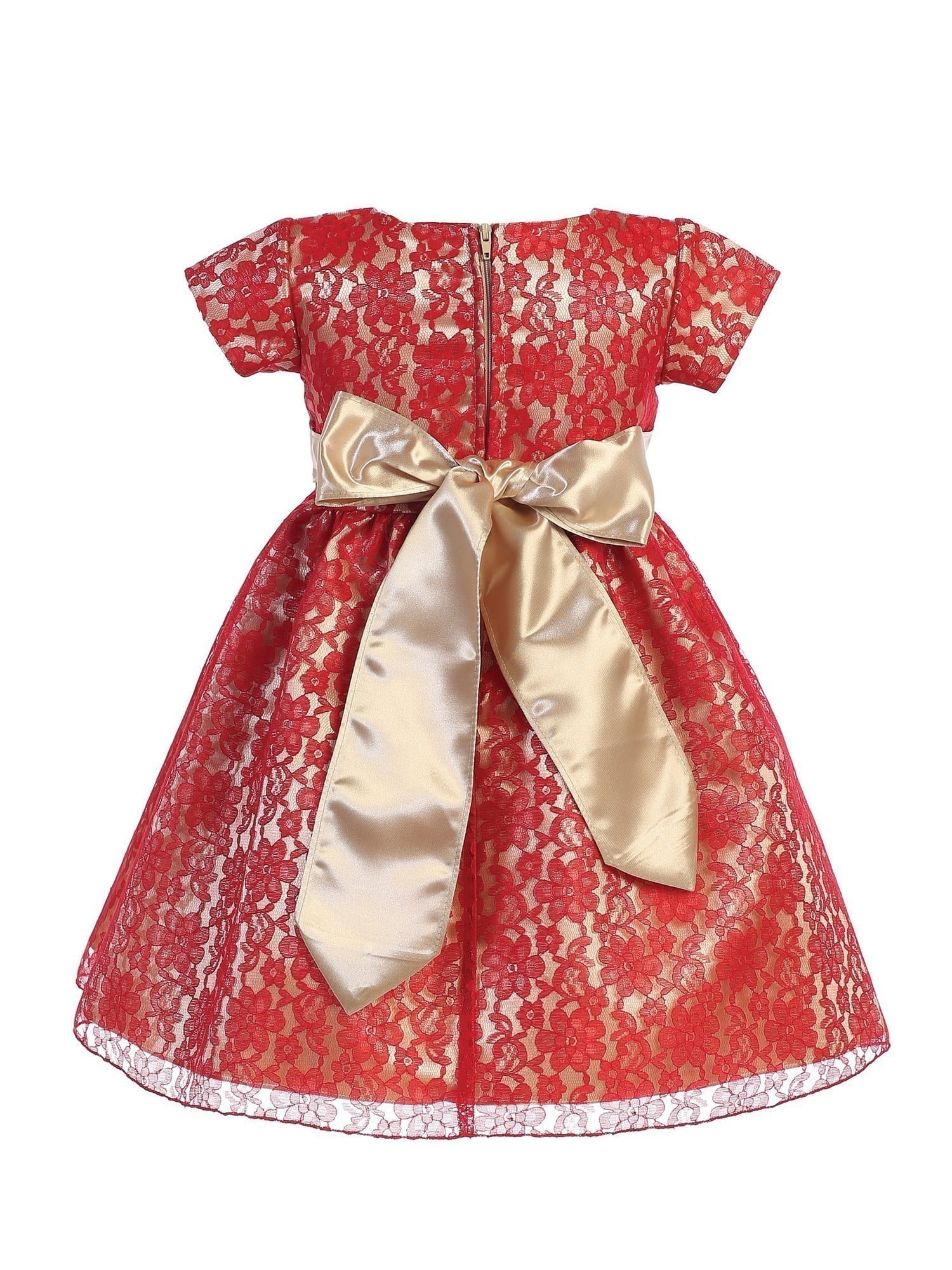 red and gold baby dress