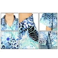 thumbnail image 4 of LA LEELA Hawaiian Shirts Womens Casual Summer Beach Blouse Shirt Luau Party Leopard Print Blouses Short Sleeve Vacation Button up Shirts T Shirt for Women S Animals Print, Blue, 4 of 4