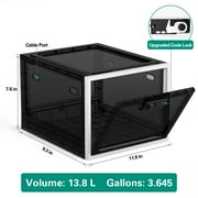 2-PCS Medicine Lock Box with Code, Medical Storage Organizers for Home Safety, Fridge Food, Snacks, and Phone, Black
