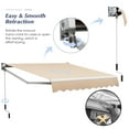 thumbnail image 6 of Topbuy Retractable Awning W/ Aluminum Frame Sun/Water Protection W/ PA Coating Manual Control Hand Crank Angle Adjustable Design Beige, 6 of 10