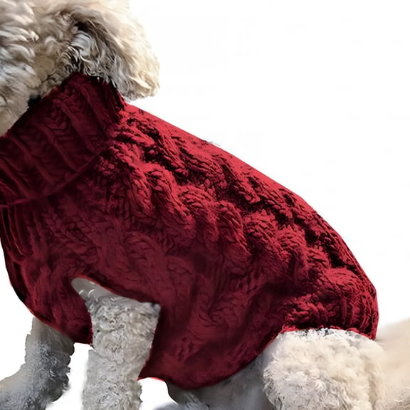 FLORNIX Dog Sweater, Winter Turtleneck Knitted Keep Warm Sleeveless Pet Clothes, Dog Clothes for Medium Dog Fall Winter Dog Sweaters, (Red, M)
