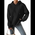 thumbnail image 1 of Sudadera con Capucha para Mujer, A , Cálida, Informal, Holgada, de Gran Tamaño. Negro S, 1 of 7