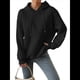 thumbnail image 1 of Sudadera con Capucha para Mujer, A , Cálida, Informal, Holgada, de Gran Tamaño. Negro L, 1 of 7