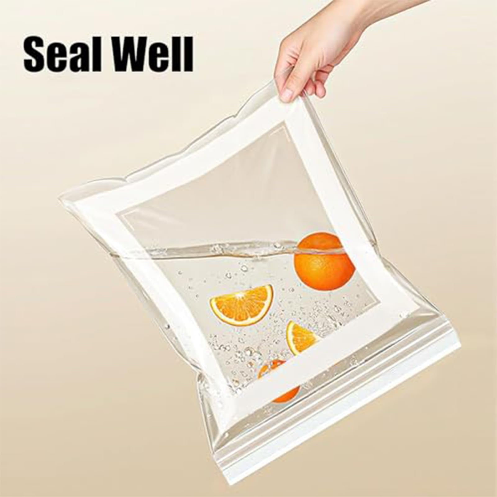 Food Grade Fresh-Keeping Bags, Plastic Produce Bags, Food Storage Bags, Double Seal Reusable Slider Freezer Bags Refrigerator Storage for Fruit Vegetable Kitchen(L*3Set)