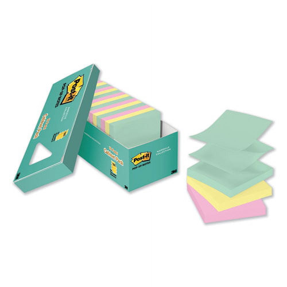 "Original Pop-Up Refill, Cabinet Pack, 3 X 3, Marseille Color Collection, 100 Sheets/Pad, 18 Pads/Pack | Bundle of 5 Packs"