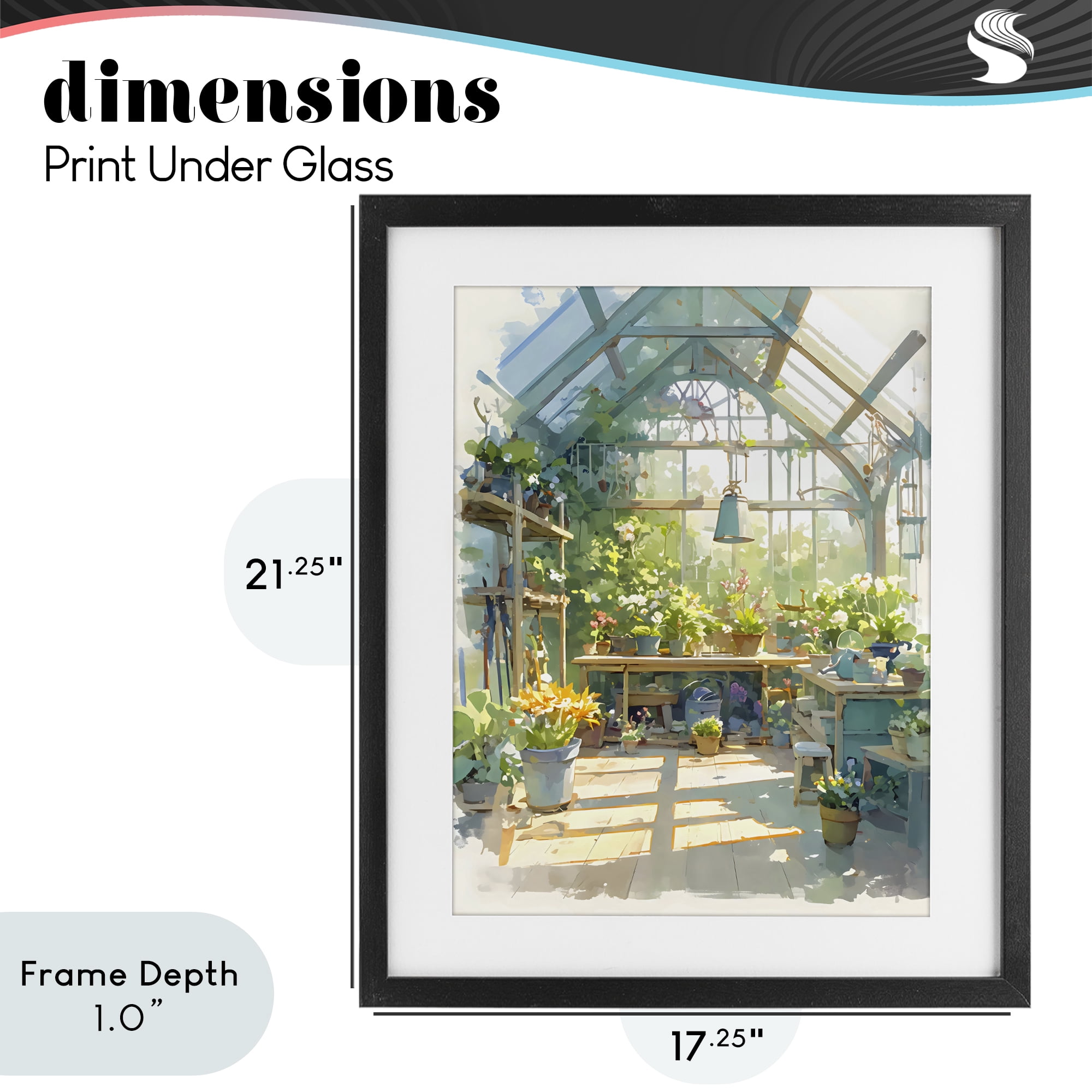 Stupell Industries Sunlit Greenhouse Plant Sanctuary Black Framed Print Under Glass, design by Creative Studio