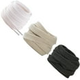 thumbnail image 4 of 3 Pairs 120cm Pure Cotton Shoelaces Simple Flat Shoelaces Canvas Shoe Tie Lace for Sneaker Canvas Shoes Use (White+Black+Beige), 4 of 7