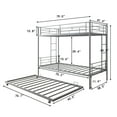 Bunkbed with Roll Out Trundle Bed Frame, Metal Bunk Bed Can Be Divided