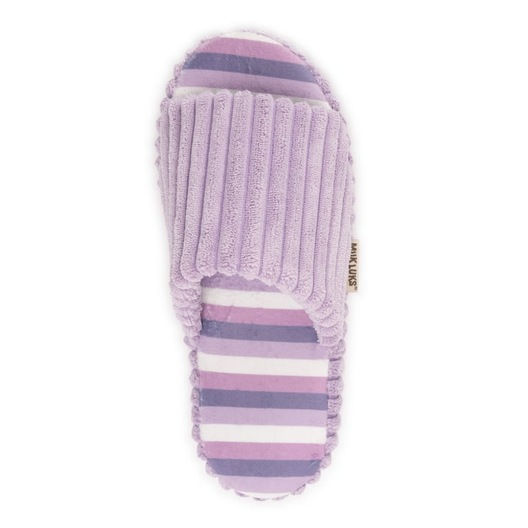 MUK LUKS Women's Ribbed Terry Pool Slide Scuff Slippers