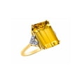 thumbnail image 3 of RYLOS Rings for Women 14K Gold Plated Silver Emerald Cut Gemstone & Diamond Ring November Citrine Jewelry Size 11.5, 3 of 6