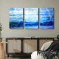 thumbnail image 2 of wall26 Canvas Print Wall Art Set Wavy Blue Gradient Paint Stroke Display Abstract Shapes Illustrations Modern Art Minimalist Colorful for Living Room, Bedroom, Office - 24"x36"x3 Panels, 2 of 5