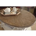 thumbnail image 4 of Pemberly Row Set of 3 Round End Table & Oval Coffee Table in White and Brown, 4 of 7