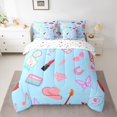 thumbnail image 2 of Manfei Cute Cowgirl Child 7-Piece King Bedding Set, Princess Butterfly Blue Cartoon Decor, 2 of 7