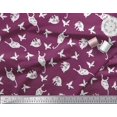 thumbnail image 3 of Soimoi Rayon Fabric Bird & Cat Animal Printed Fabric 1 Yard 56 Inch Wide, 3 of 3