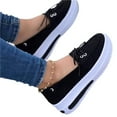 thumbnail image 1 of Espadrilles à Plateforme Compensée pour Femme, à Lacets, à Enfiler, Plates, pour Usage Quotidien Décontracté, 1 of 6