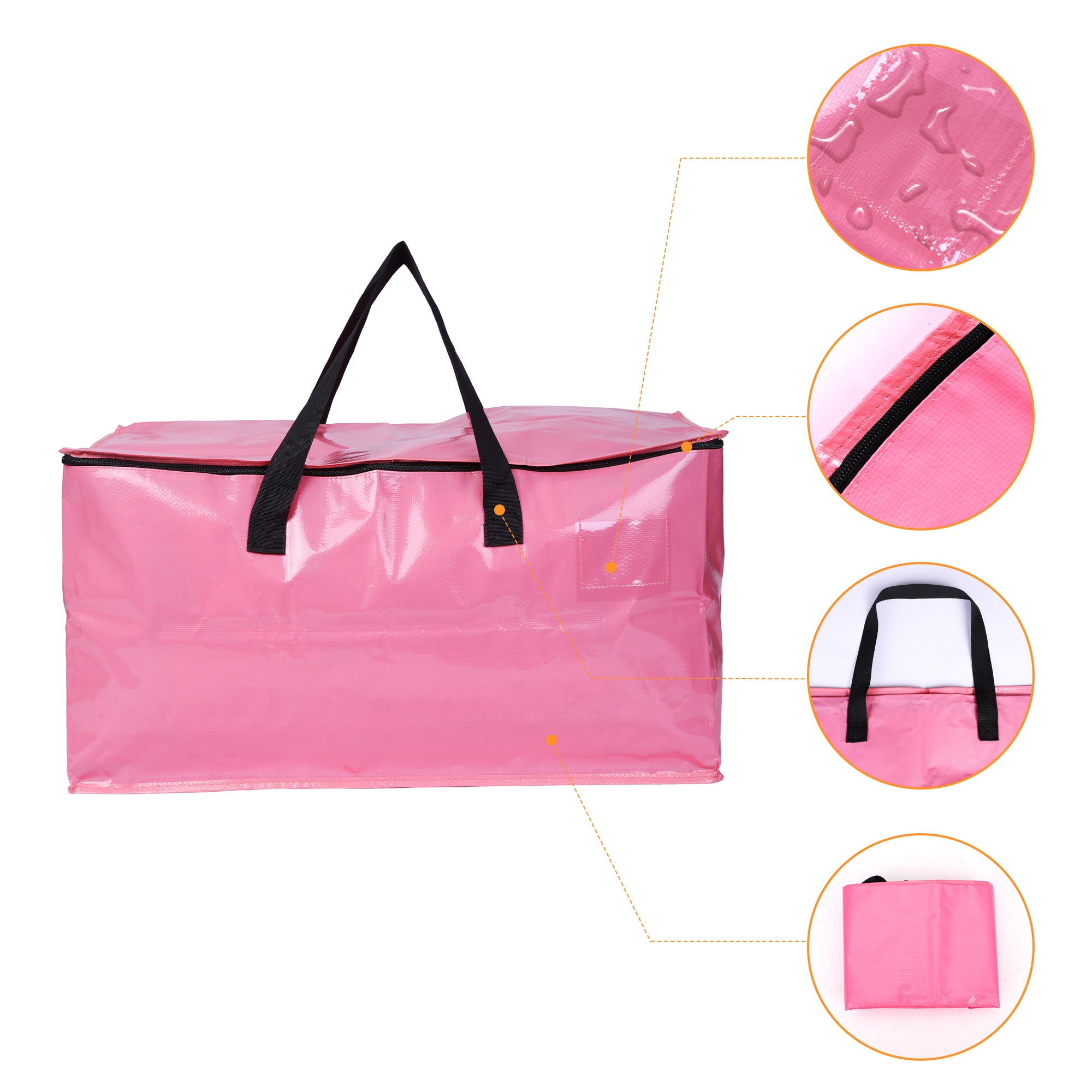 Unique Bargains 4 Packs Clothes Storage Bags Moving Bags Pink 27*14*14in