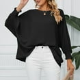 thumbnail image 5 of Idoravan Long Sleeve Shirts for Women Fashion Womens Tops Solid Long Sleeve Round Neck Blouse Shirt T-Shirt Tops, 5 of 8